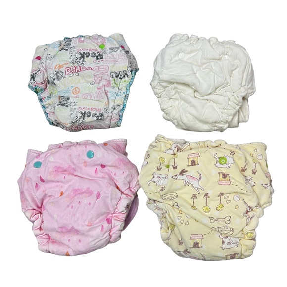 Twinkie Tush Cloth Diaper Bundle Fabric Diaper Baby Adjustable Pink Yellow - Picture 9 of 14